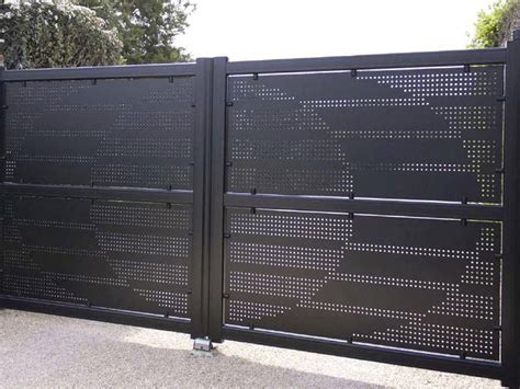 gate with sheet metal|perforated metal sheet gate.